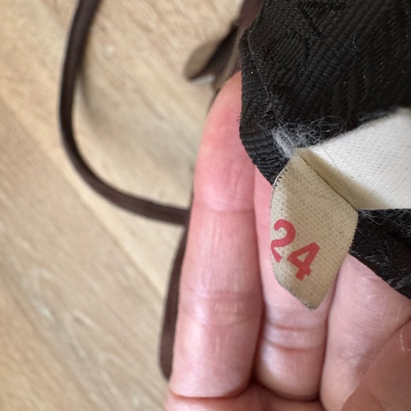 Prada Vintage Scamosciato Brown Suede Shoulder Bag Silver Hardware Push Lock - Picture 12 of 16